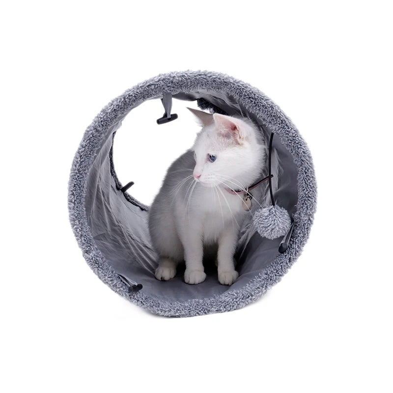 Túnel plegable para gatos – Juguete interactivo suave y resistente
