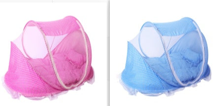 Cuna Plegable para Bebé con Mosquitera y Almohada – Set 2 Piezas