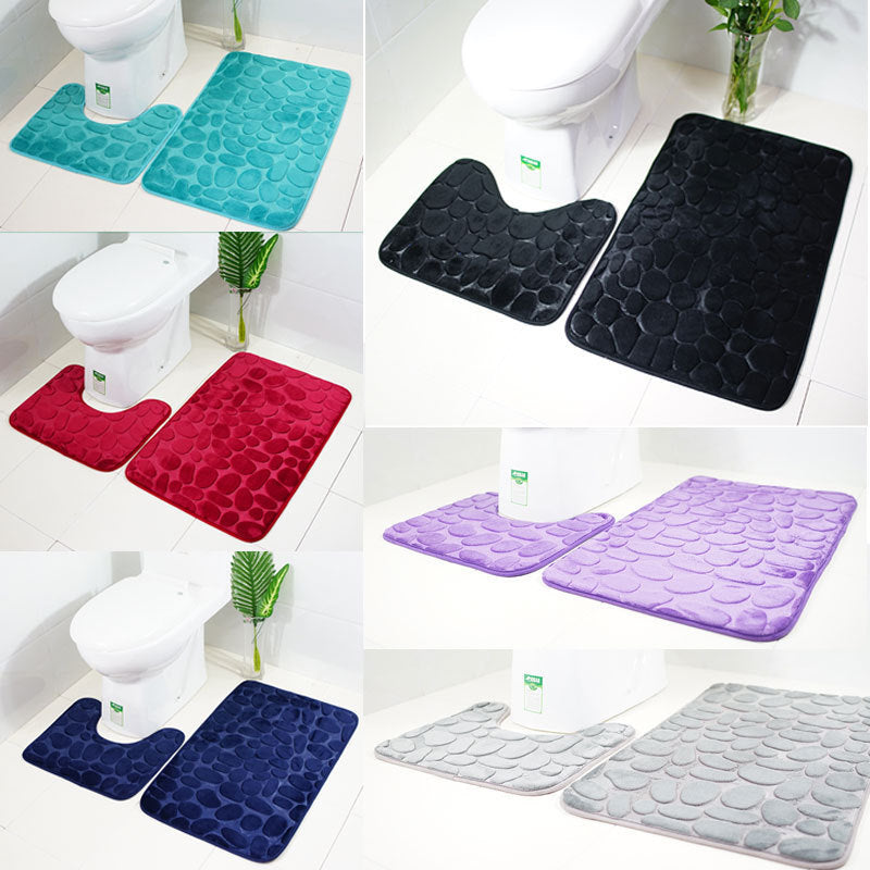 Set combinado de alfombra y cortina de baño — Estilo moderno y práctico
