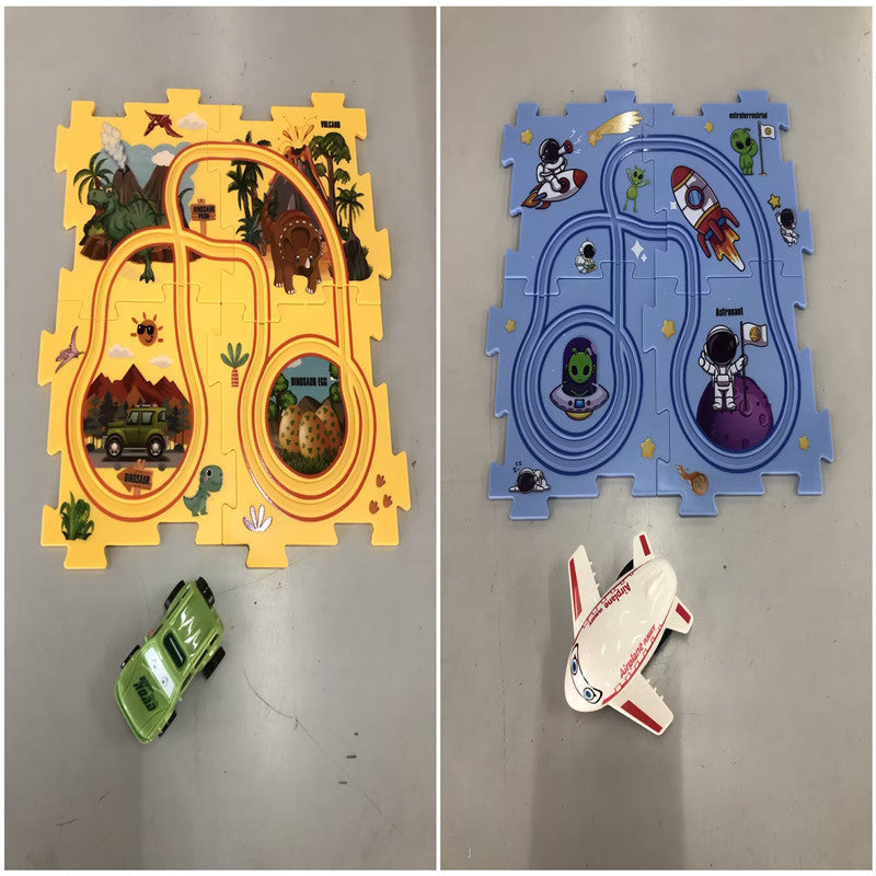 🚂🧩 Pista Eléctrica de Puzzle para Niños – DIY Creativo + Coche Automático – Tendencia 2026 ⚡👧👦