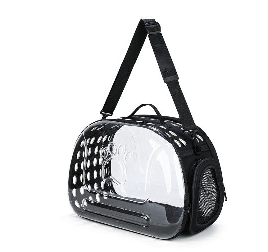 Mochila transparente para gatos – Diseño moderno en EVA + cuero PU con ventilación óptima