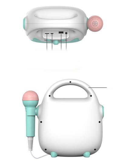 Máquina de Karaoke Infantil Bluetooth – Altavoz Portátil con Micrófono y Luces LED