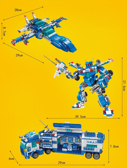 Set de Construcción Policía – Bloques Pequeños Educativos 400-800 Piezas