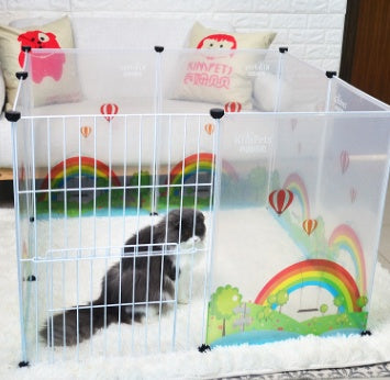 Valla transparente para mascotas – Corral modular seguro y fácil de montar para perros y gatos pequeños