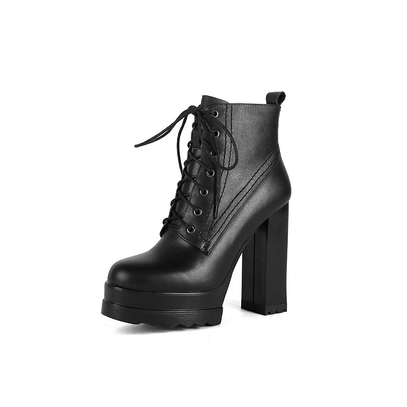 Botas de Tacón Grueso con Plataforma Impermeables para Mujer