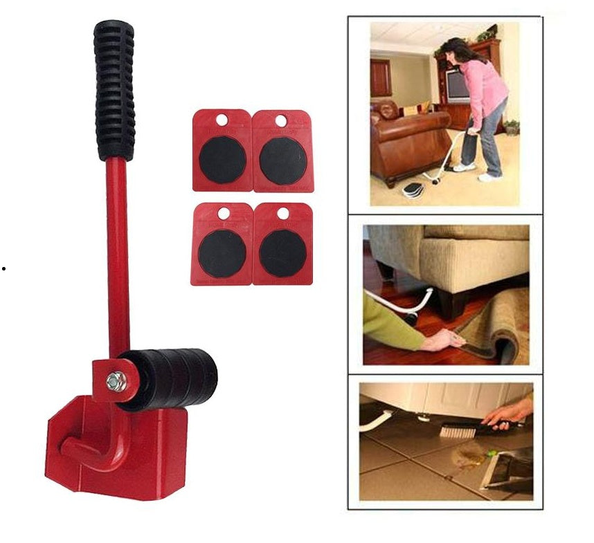 Herramienta profesional para mover muebles – Kit de transporte con palanca y ruedas