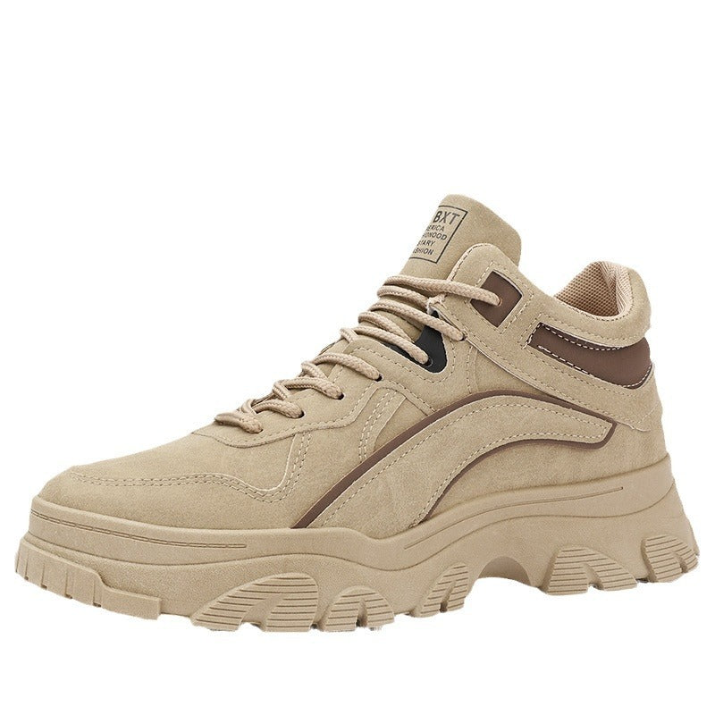 Botines bajos de trabajo para hombre – Diseño casual de cuero sintético