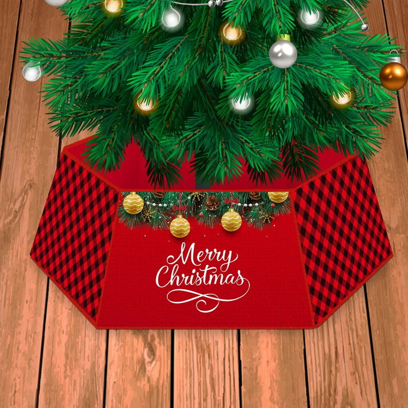 Falda decorativa multicolor para árbol de Navidad de tela no tejida de 40×25 cm para cubrir la base y mejorar la presentación
