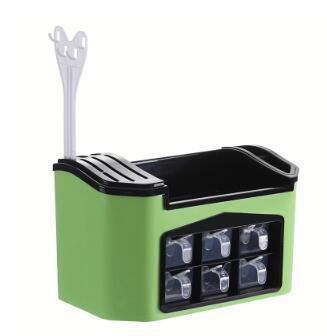 Caja organizadora de especias para cocina de plástico resistente, gran capacidad y varios colores