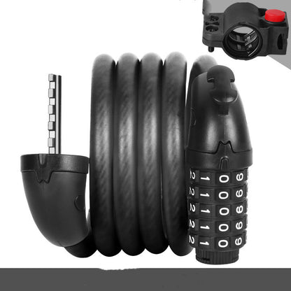 Candado antirrobo para bicicleta con código – Cable de acero trenzado de 5 dígitos