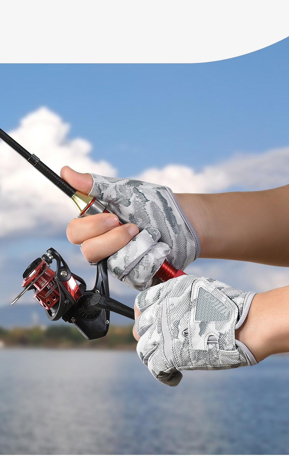 Guantes deportivos de pesca – Antideslizantes con 3 dedos libres y protección solar