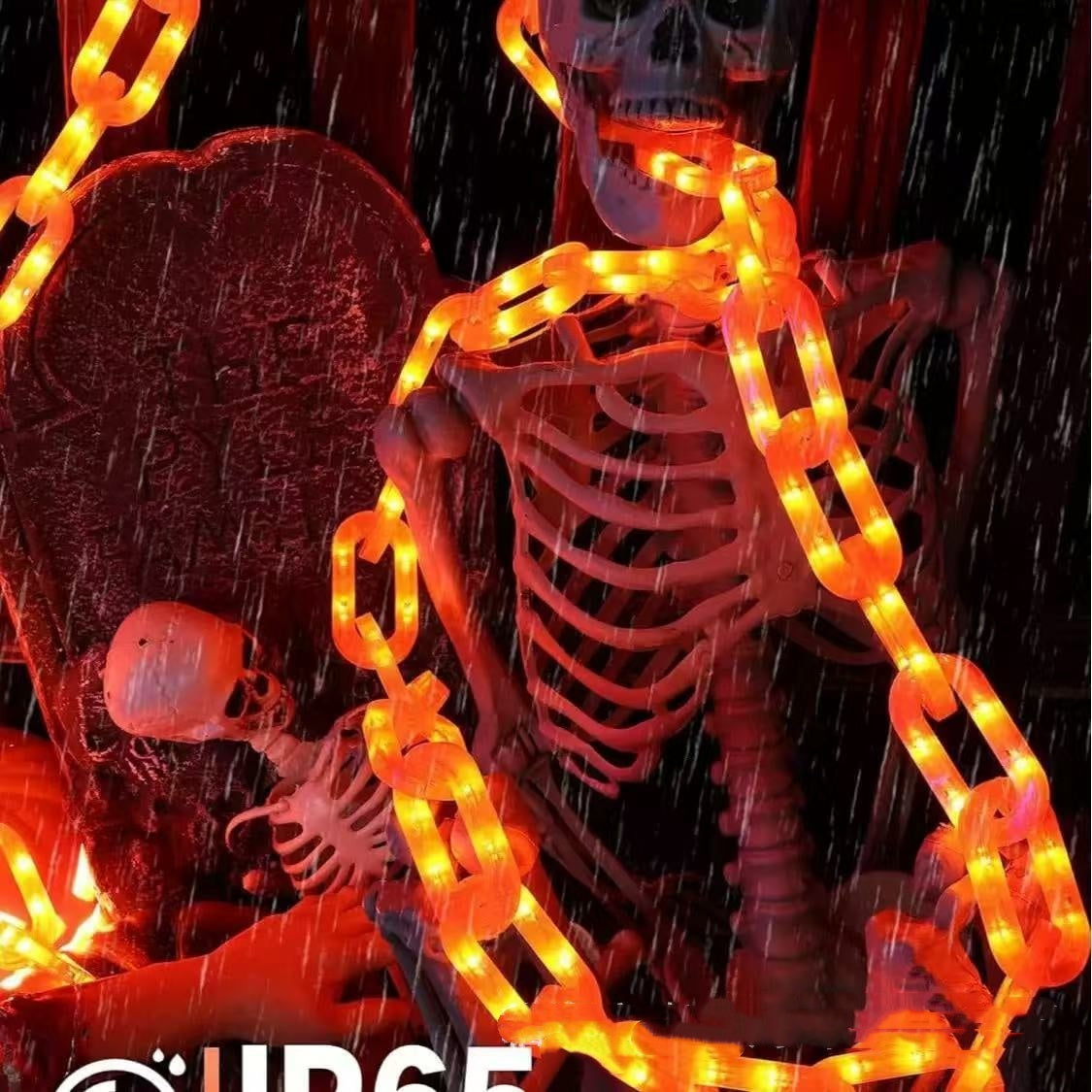 Guirnalda LED Impermeable – Cadena de Luces Decorativas de Halloween con Caja de Batería