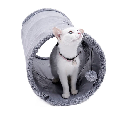 Túnel plegable para gatos – Juguete interactivo suave y resistente