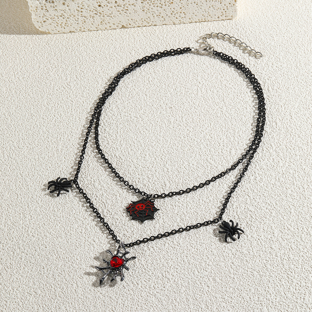 Collar Halloween con Colgante de Murciélago, Calabaza, Fantasma y Araña – Aleación de Zinc Galvanizada