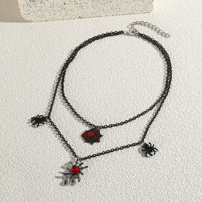 Collar Halloween con Colgante de Murciélago, Calabaza, Fantasma y Araña – Aleación de Zinc Galvanizada