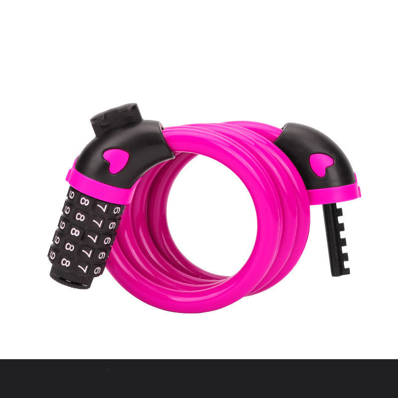 Candado antirrobo para bicicleta con código – Cable de acero trenzado de 5 dígitos