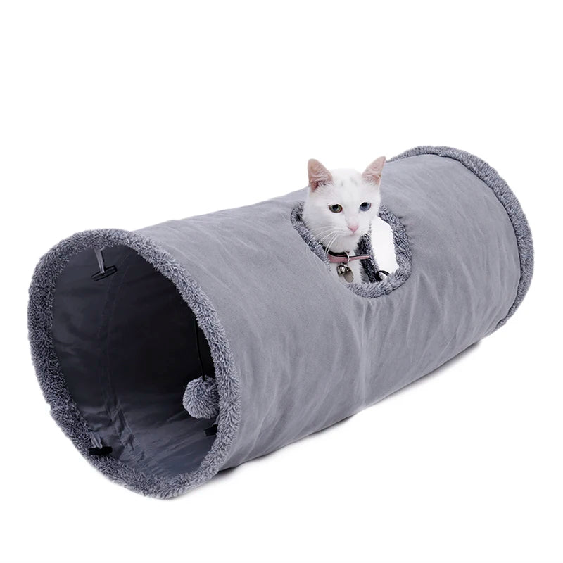 Túnel plegable para gatos – Juguete interactivo suave y resistente