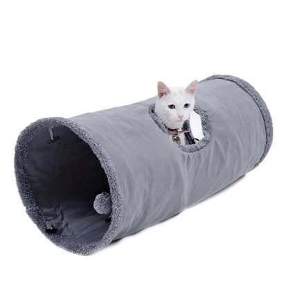 Túnel plegable para gatos – Juguete interactivo suave y resistente