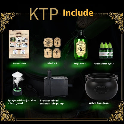 Caldero Mágico con Luz y Niebla – Decoración Interactiva de Halloween