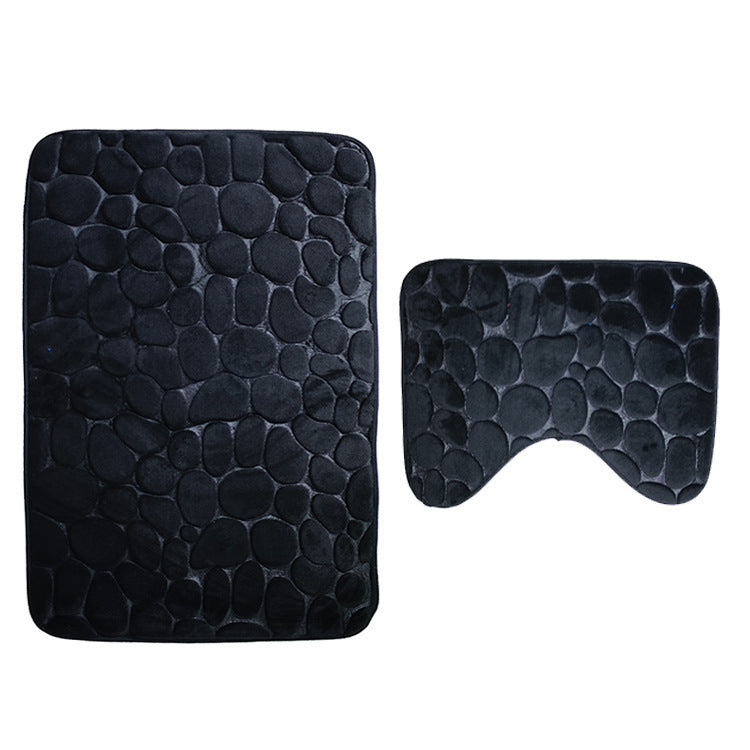 Set combinado de alfombra y cortina de baño — Estilo moderno y práctico