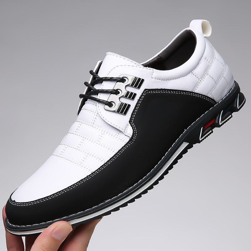 Zapatos de hombre estilo británico — Diseño versátil con cordones y puntera redonda