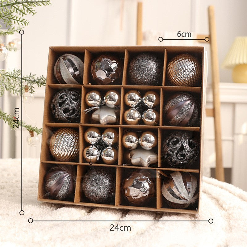Set de bolas navideñas de plástico PC en varios tamaños y combinaciones de colores para decoración de árbol