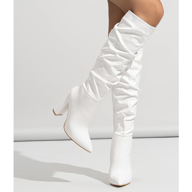 Botas de Tacón Alto con Punta Fina – Elegantes y Cálidas para Mujer