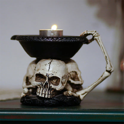 Bandeja Decorativa con Tres Fantasmas – Portavelas de Resina para Halloween