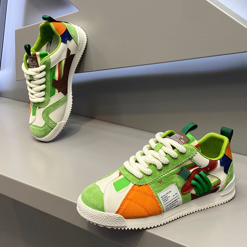 Zapatillas casuales unisex — Diseño transpirable con costuras visibles y suela blanda