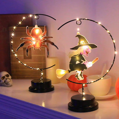 Lámpara Decorativa de Bruja en Hierro Forjado – Luz LED de Halloween