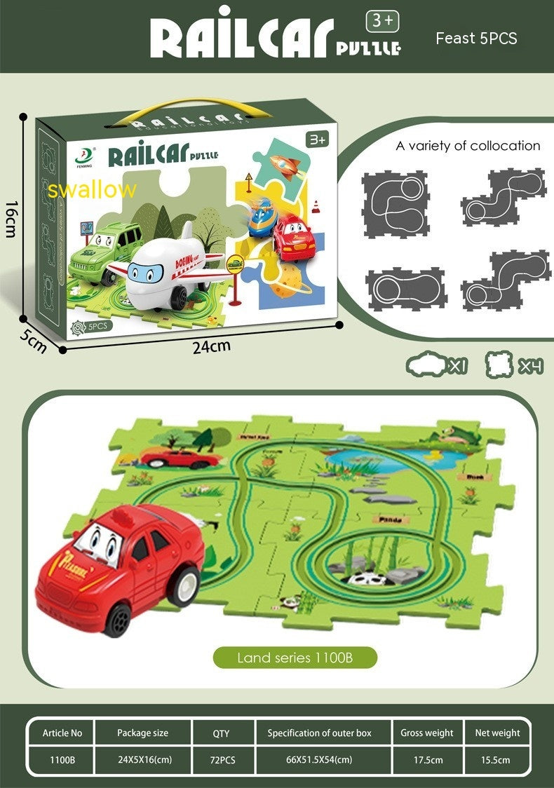 🚂🧩 Pista Eléctrica de Puzzle para Niños – DIY Creativo + Coche Automático – Tendencia 2026 ⚡👧👦
