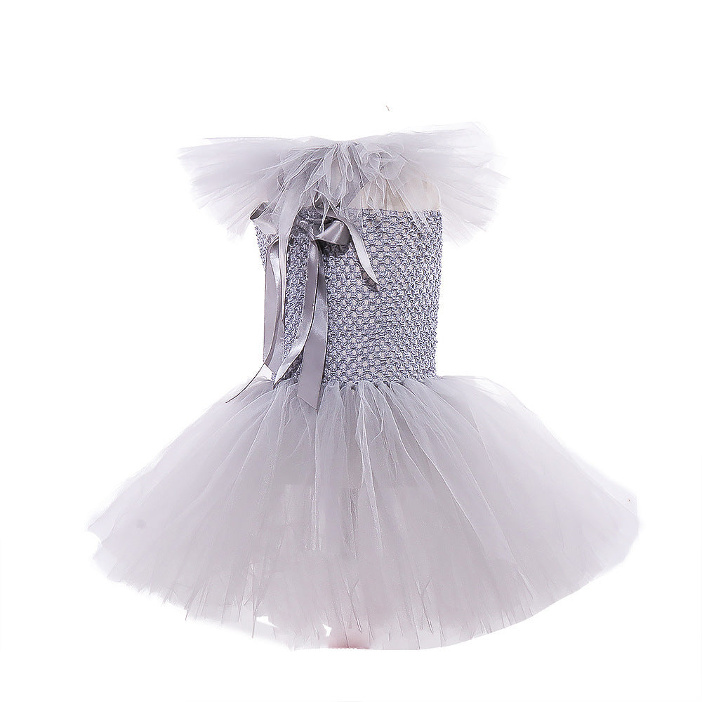 Disfraz de Princesa Infantil con Malla – Vestido, Guantes y Diadema