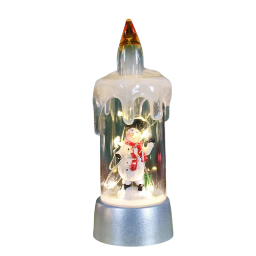 Adorno navideño LED cálido de plástico con diseño de árbol, muñeco de nieve o Papá Noel y luces de alambre de cobre para decoración interior