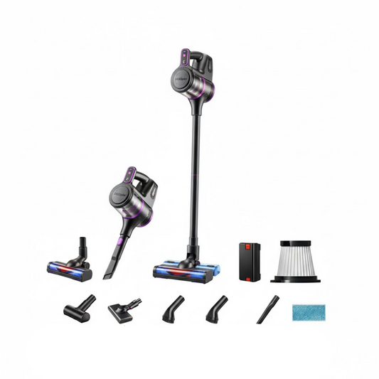 Aspiradora inalámbrica 3 en 1 con succión ciclónica de 35000 Pa, funciones de aspirado, fregado y eliminación superficial de ácaros, diseño ligero y silencioso con accesorios para suelos y rincones.