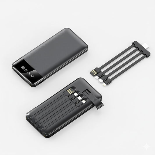Batería externa portátil de 20000 mAh con salida USB para carga rápida de smartphones y dispositivos electrónicos