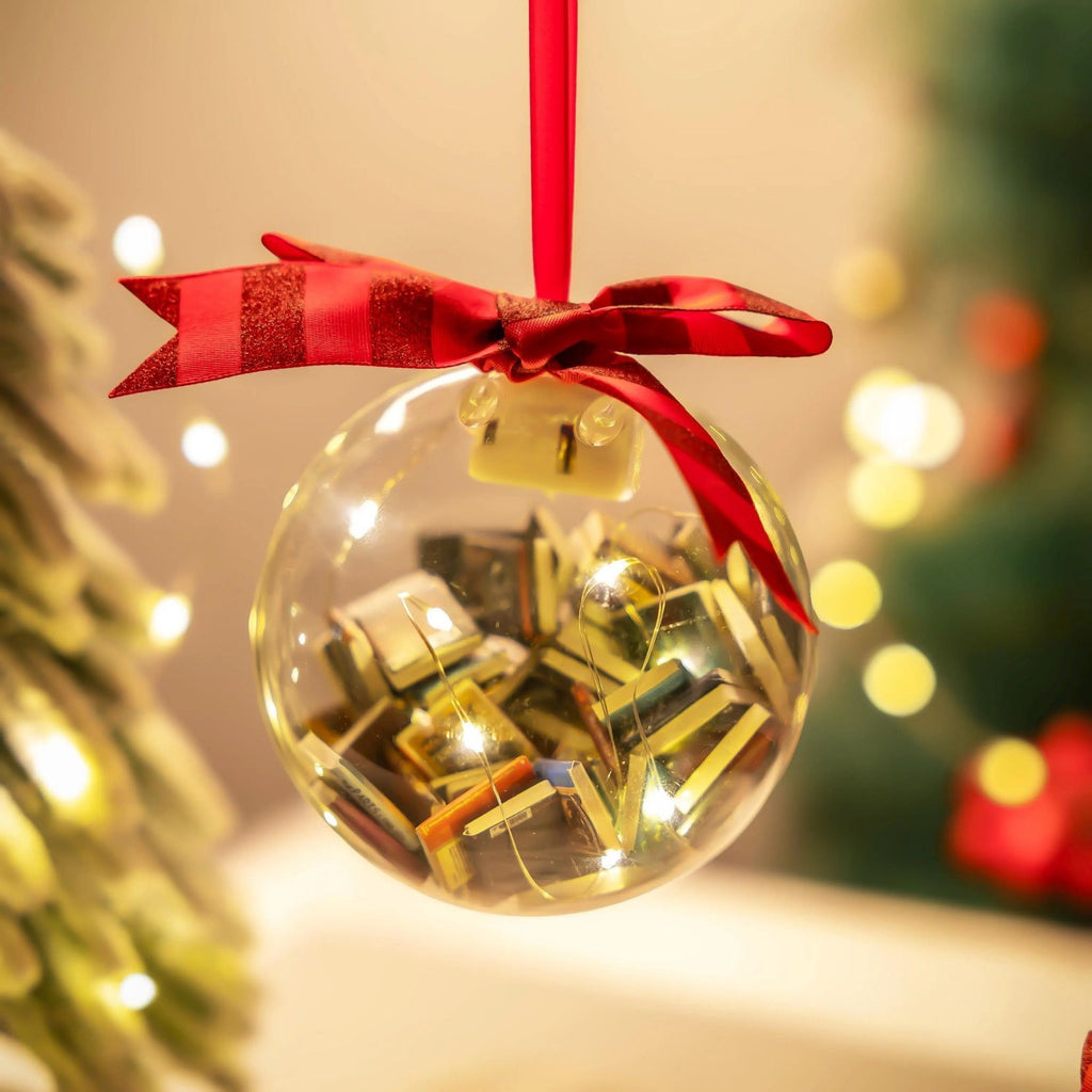 Bola navideña decorativa clásica de plástico con acabado brillante para árbol de Navidad y decoración interior