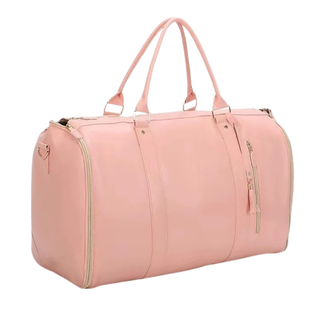 Bolsa de viaje femenina grande de cuero PU plegable con gran capacidad para uso diario y viajes