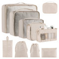 Bolsas organizadoras de poliéster en diseño moderno y colores sólidos para almacenar ropa y objetos del hogar.