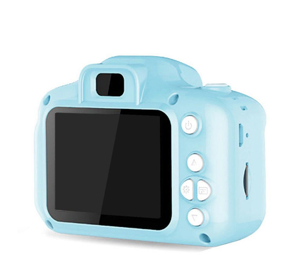 Cámara digital infantil impermeable con pantalla LCD de 2.3 pulgadas, 800 W píxeles y diseño resistente a golpes para fotos y vídeos.