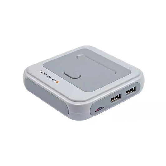 Consola arcade inalámbrica retro con emulador multiconsola, más de 50.000 juegos preinstalados, salida HDMI 4K Full HD, conectividad WiFi/red y dos mandos inalámbricos 2.4G.