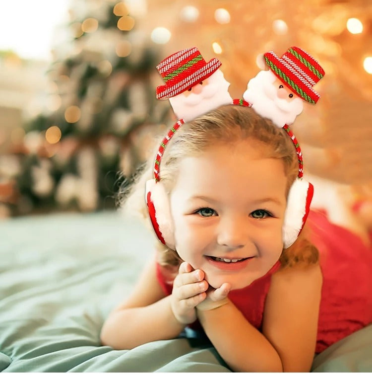 Diadema navideña con orejeras en diseños de Papá Noel, reno, muñeco de nieve y osito apta para adultos y niños