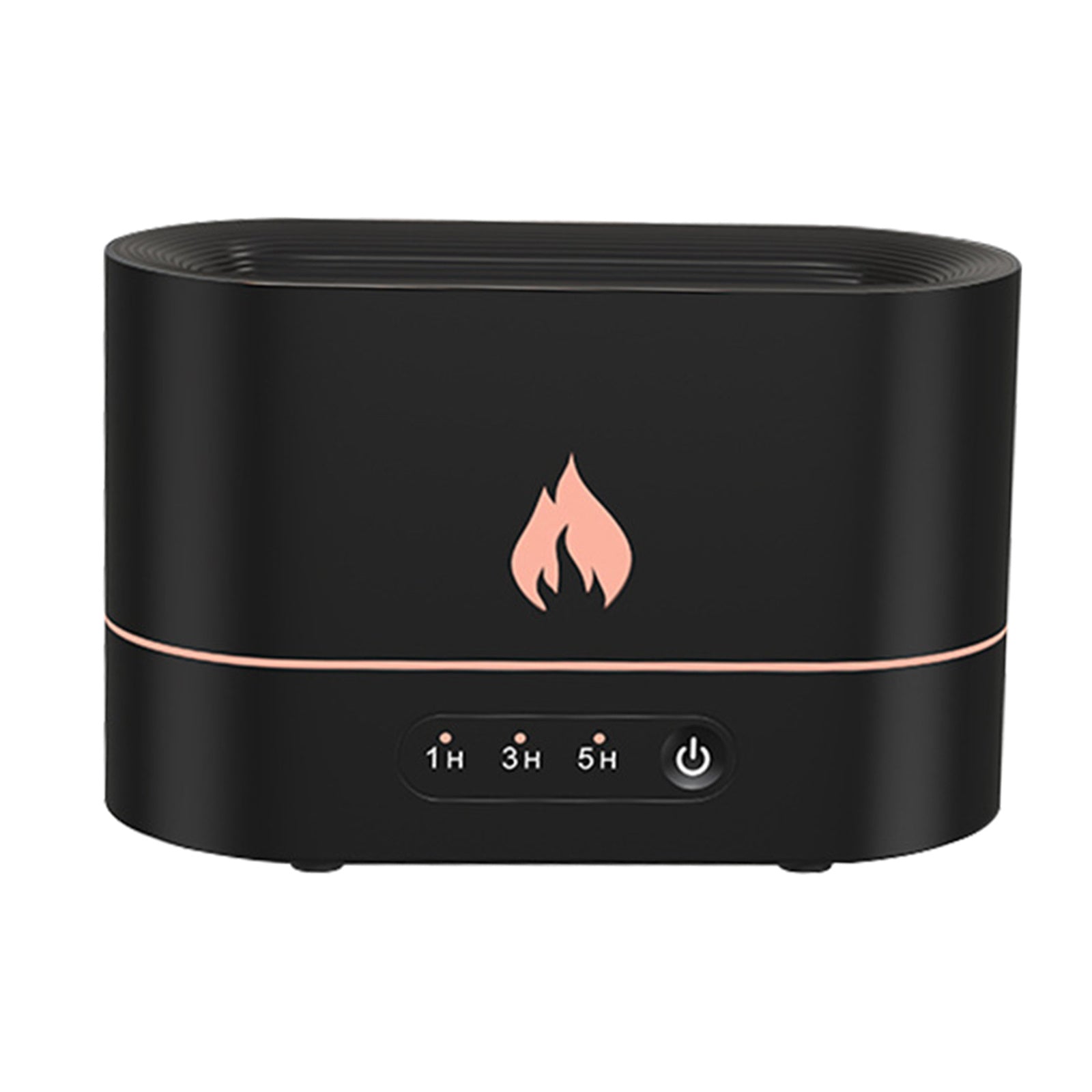 Difusor aromático con efecto llama y humidificación ultrasónica con luz ambiental LED.