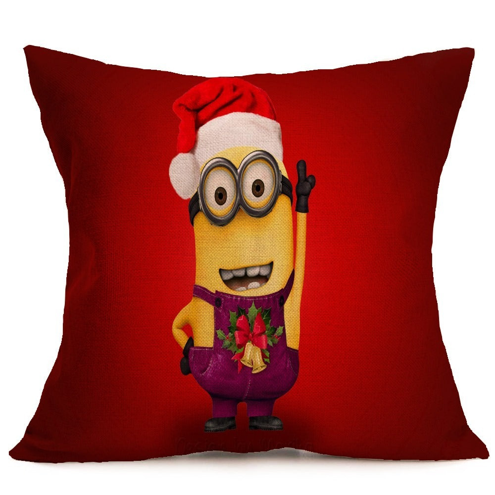 Funda de cojín navideña de 43×43 cm con material de algodón PP y diseño decorativo para interiores
