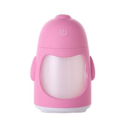 Humidificador ultrasónico de pingüino con depósito de 400 ml y luz LED para habitaciones pequeñas.