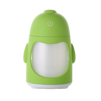 Humidificador ultrasónico de pingüino con depósito de 400 ml y luz LED para habitaciones pequeñas.