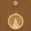 Luz ambiental navideña redonda con iluminación LED cálida y diseño moderno para decoración interior y exterior protegida
