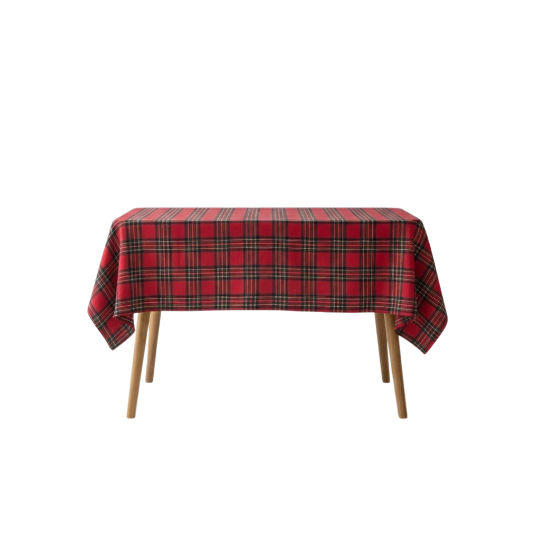 Mantel navideño nórdico de poliéster con diseño a cuadros y copos de nieve disponible en varios tamaños para decoración de mesa