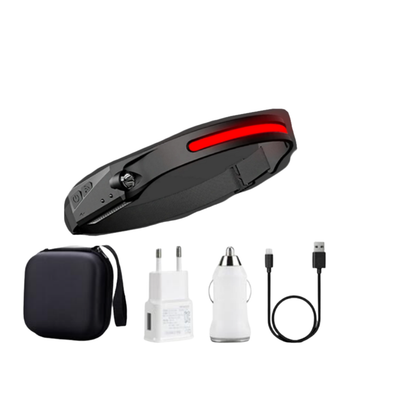 Linterna frontal LED COB con sensor de movimiento – Recargable e impermeable