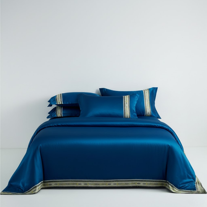 Juego de Cama de Seda Lavada Satinada – 4 Piezas Premium de Lujo Moderno