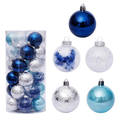 Set de bolas navideñas transparentes de PET y PS con acabado brillante para decoración de árbol y ambientes festivos